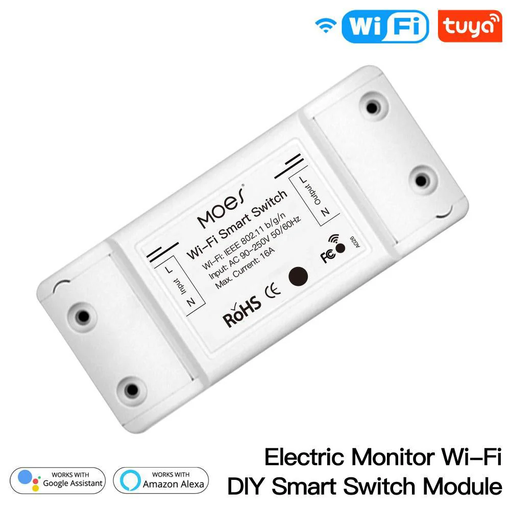 WiFi DIY Smart Switch Electric Current Voltage Power Monitor Universal Module 16A