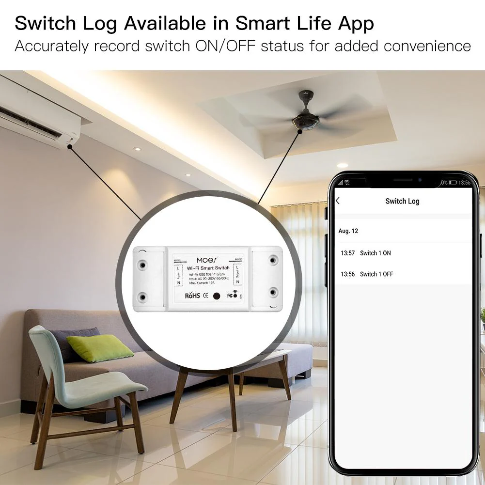 WiFi DIY Smart Switch Electric Current Voltage Power Monitor Universal Module 16A - Image 6