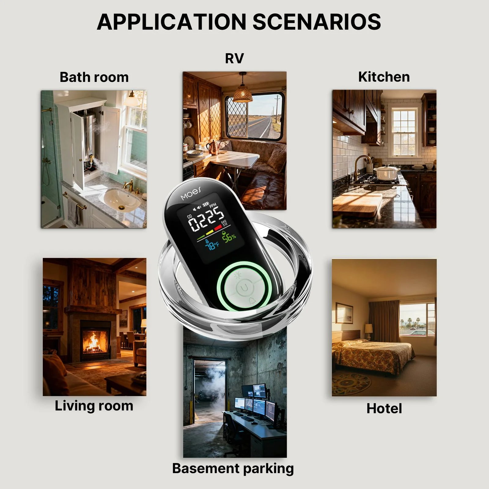 2nd Gen 4-in-1 Plug-in CO & Natural Gas Detector with LCD Display, Temp Humidity Monitor, Battery Backup(Non-Smart) - Image 6