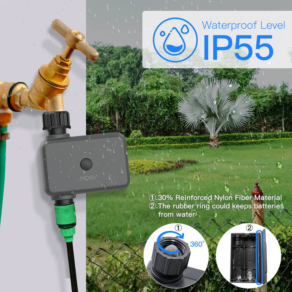 BLE Smart Sprinkler Water Timer with Rain Delay Filter Washer Programmable Irrigation Timer - Image 5