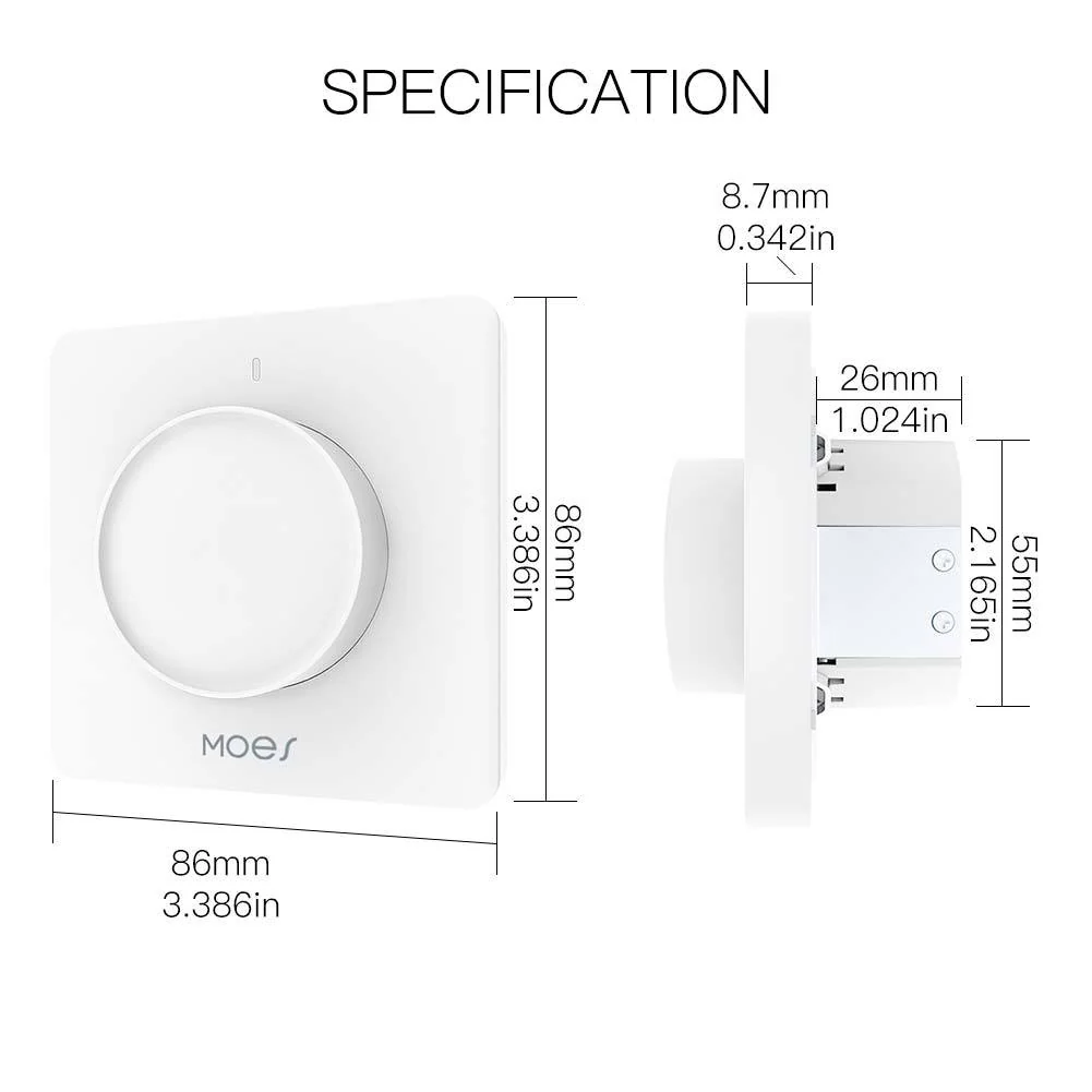 Smart Light Dimmer Rotary Switch Schedule Timer Brightness Memory EU - Image 6
