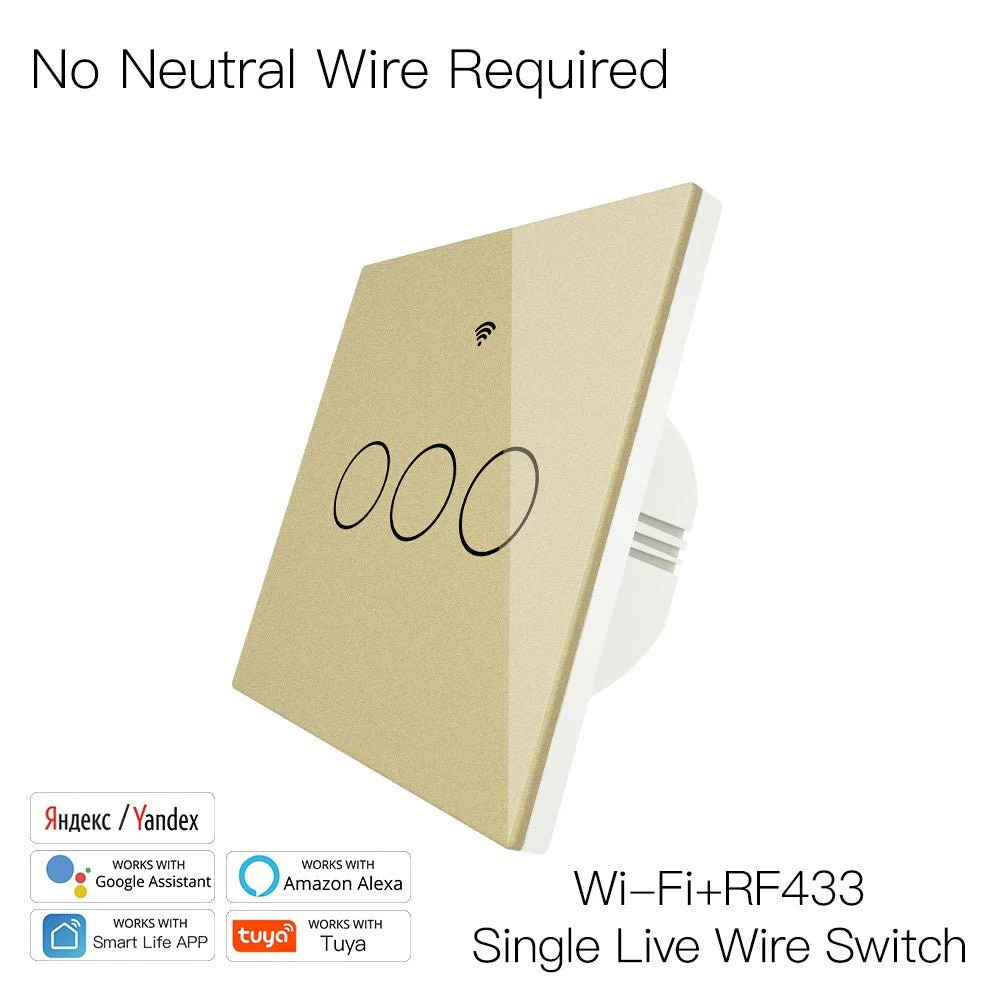 WiFi RF433 Smart Light Wall Touch Switch Single Pole 220V No Neutral Wire EU Standard - Image 13