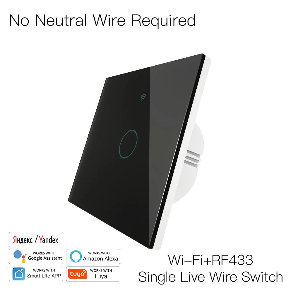 WiFi RF433 Smart Light Wall Touch Switch Single Pole 220V No Neutral Wire EU Standard - Image 14