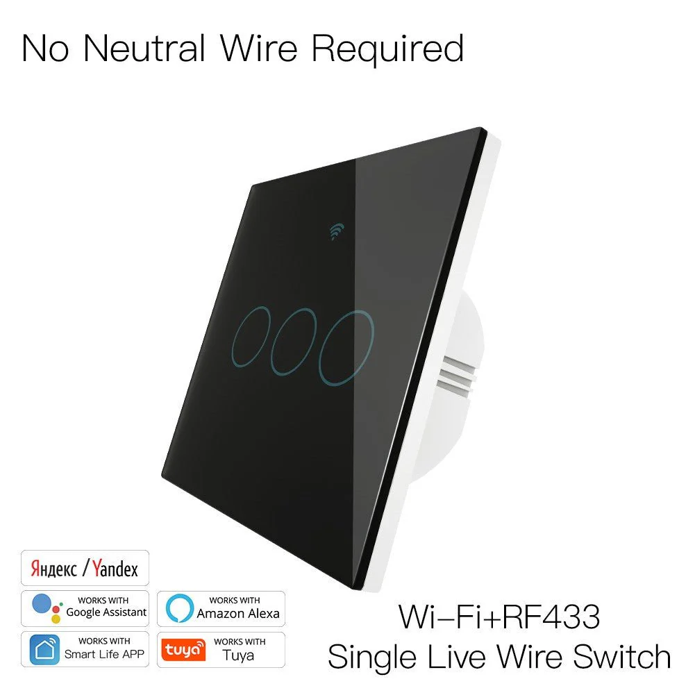 WiFi RF433 Smart Light Wall Touch Switch Single Pole 220V No Neutral Wire EU Standard - Image 16