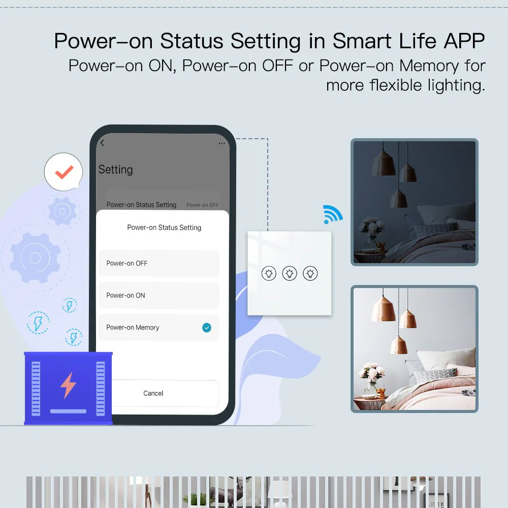 MOES WiFi Smart Light Dimmer Touch Panel Switch 1/2/3 Gang EU Version - Image 4