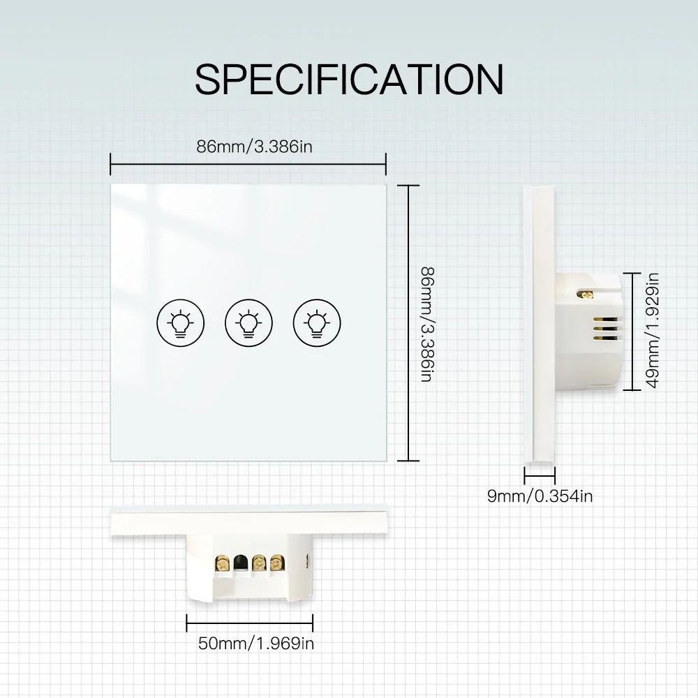 MOES WiFi Smart Light Dimmer Touch Panel Switch 1/2/3 Gang EU Version - Image 6