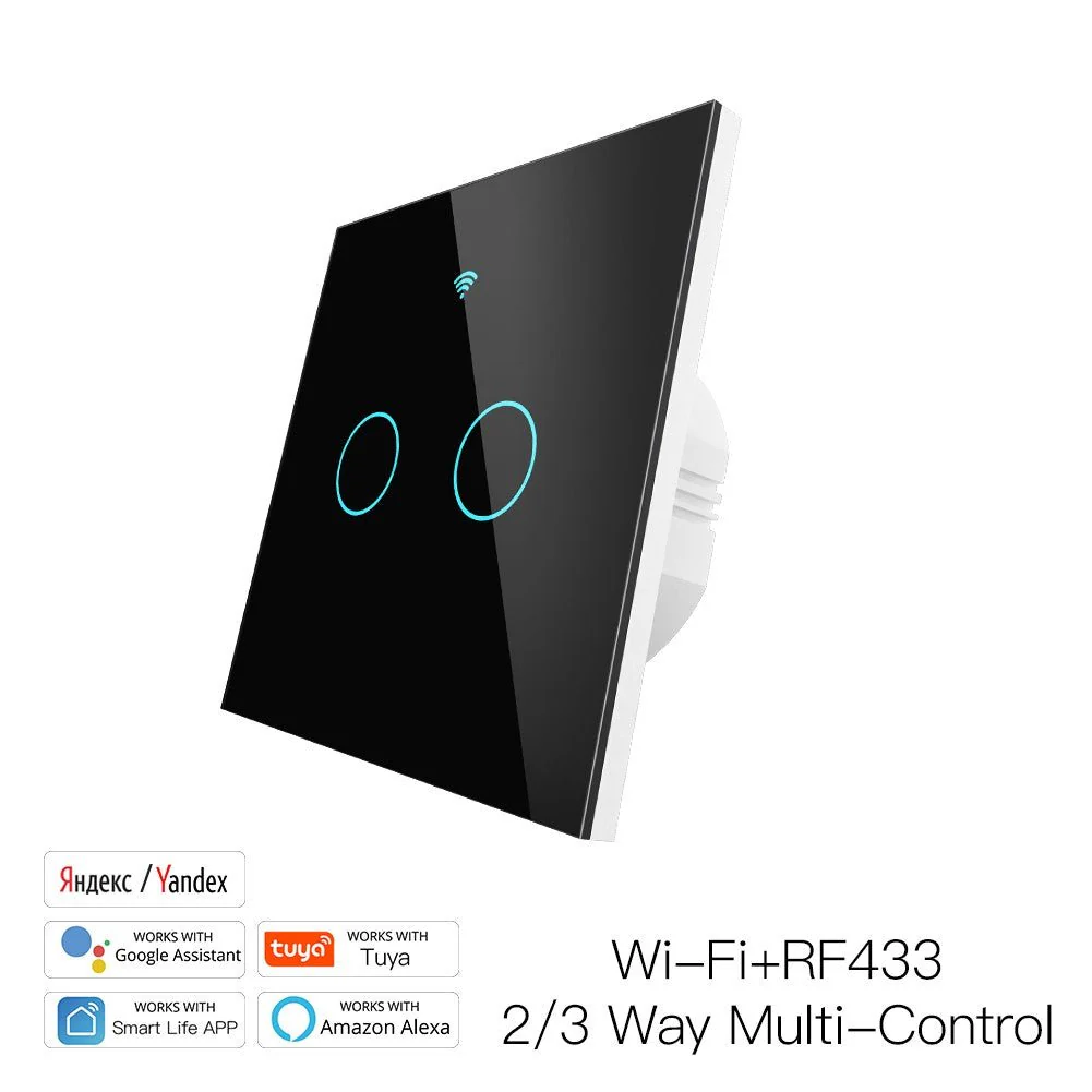 WiFi RF433 Smart Touch Light Switch 1/2/3/4 Gang 2 Way Multi-Control Neutral Wire Required EU - Image 11
