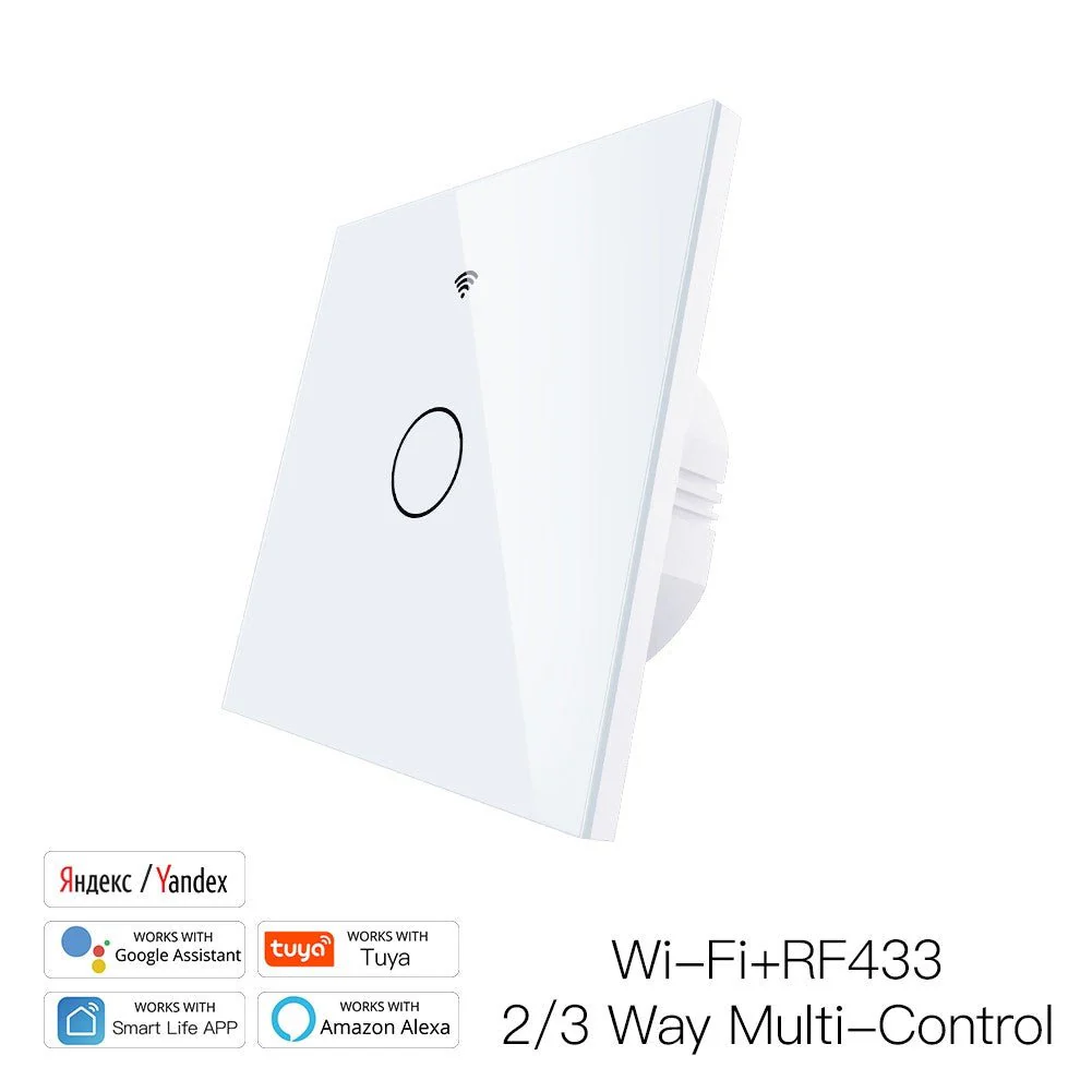 WiFi RF433 Smart Touch Light Switch 1/2/3/4 Gang 2 Way Multi-Control Neutral Wire Required EU - Image 17