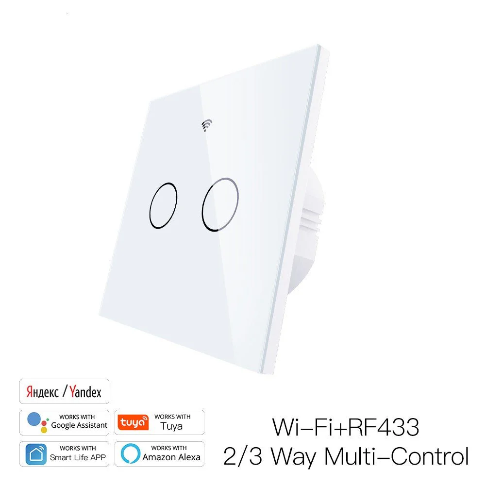 WiFi RF433 Smart Touch Light Switch 1/2/3/4 Gang 2 Way Multi-Control Neutral Wire Required EU - Image 18