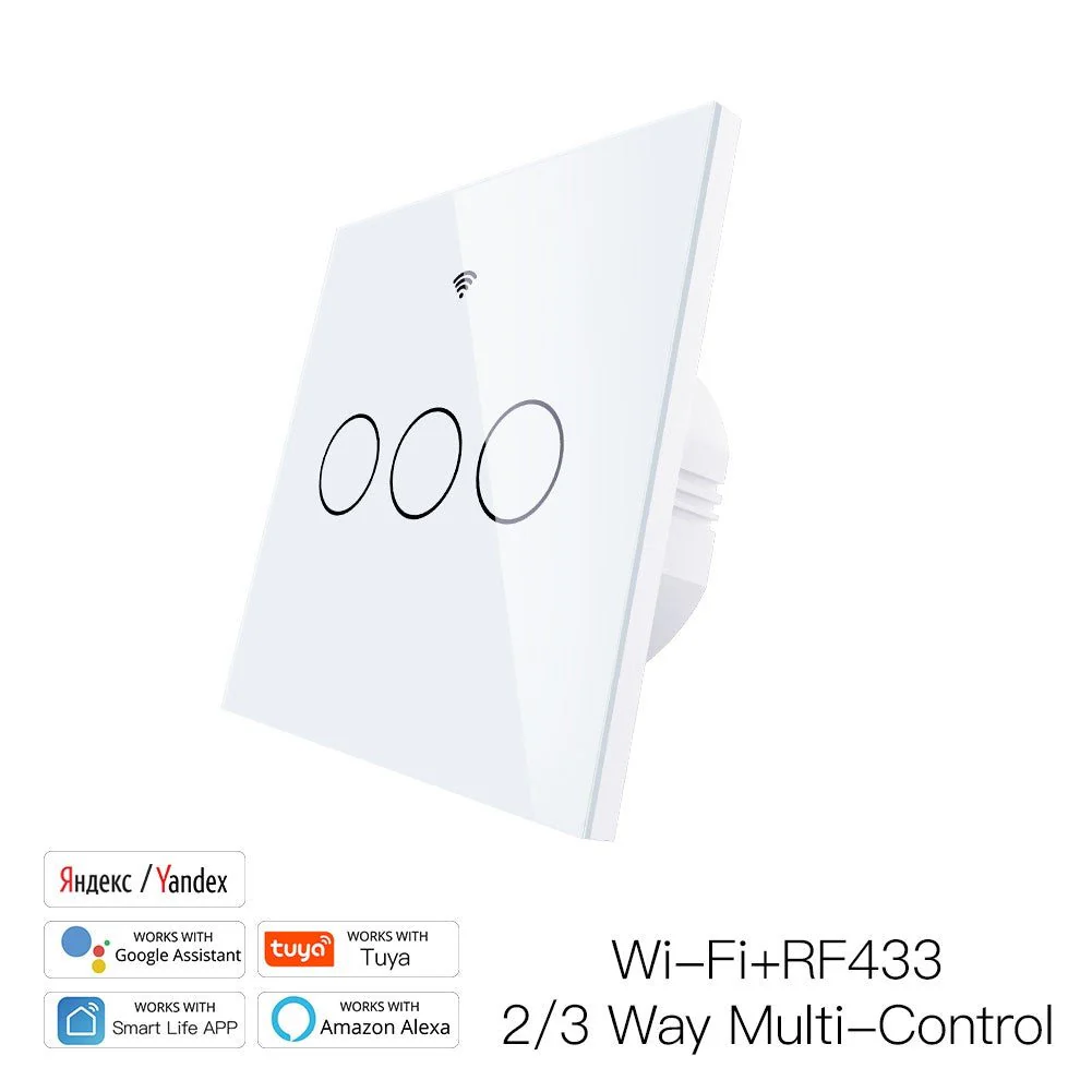 WiFi RF433 Smart Touch Light Switch 1/2/3/4 Gang 2 Way Multi-Control Neutral Wire Required EU - Image 19