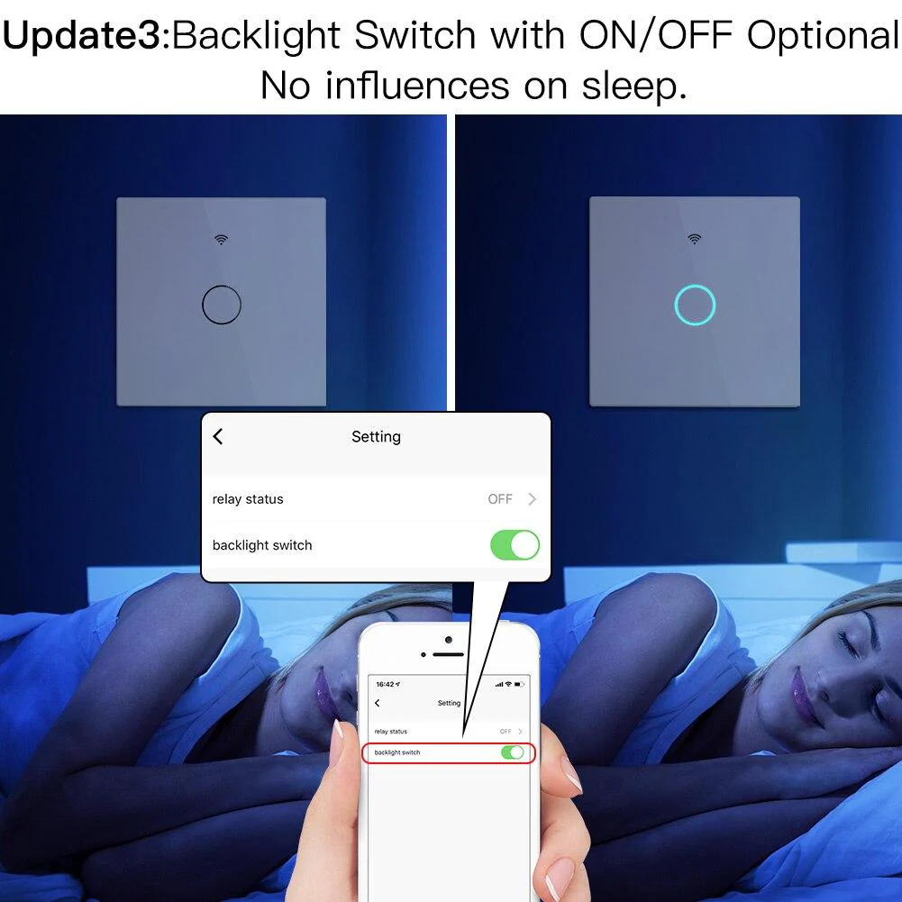 WiFi RF433 Smart Touch Light Switch 1/2/3/4 Gang 2 Way Multi-Control Neutral Wire Required EU - Image 5