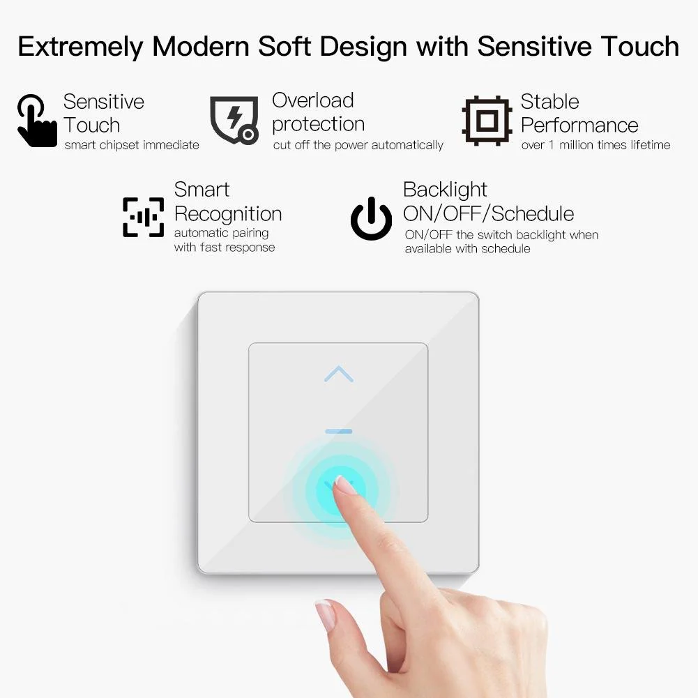 WiFi Touch Smart Curtain Switch Design for Motorized Curtains and Roller Blinds EU - Image 3