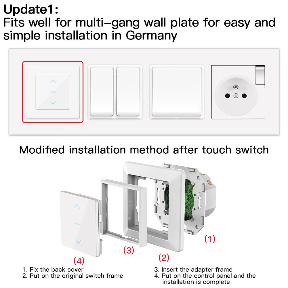 WiFi Touch Smart Curtain Switch Design for Motorized Curtains and Roller Blinds EU - Image 4