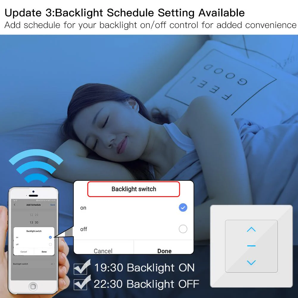 WiFi Touch Smart Curtain Switch Design for Motorized Curtains and Roller Blinds EU - Image 6