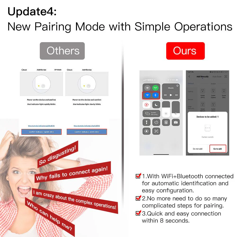 WiFi Touch Smart Curtain Switch Design for Motorized Curtains and Roller Blinds EU - Image 7