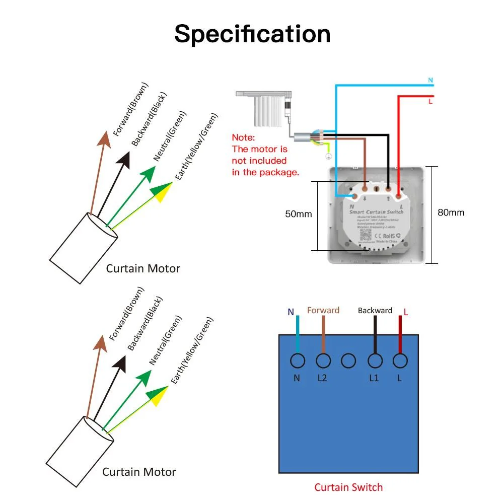 WiFi Touch Smart Curtain Switch Design for Motorized Curtains and Roller Blinds EU - Image 8