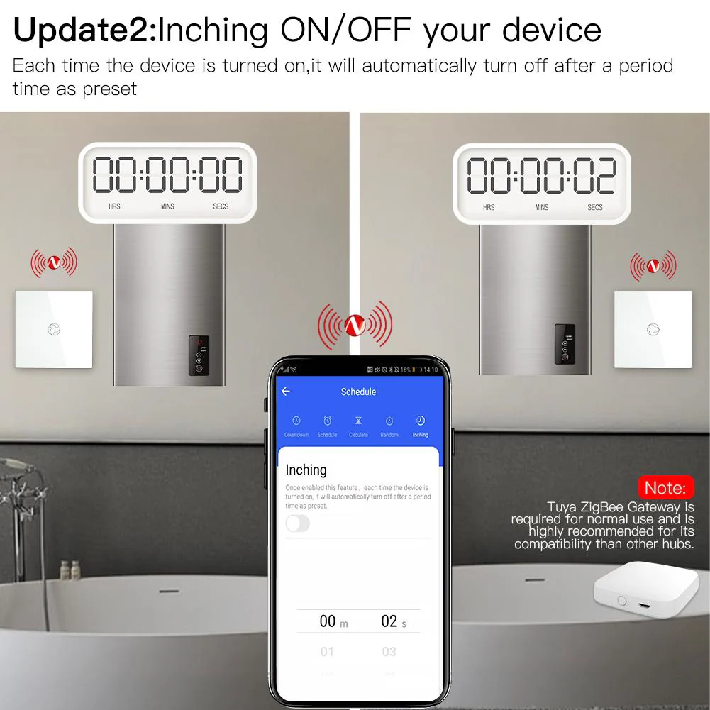 ZigBee Smart Boiler Touch Switch Water Heater Single Pole Neutral Wire Required  20A EU - Image 4