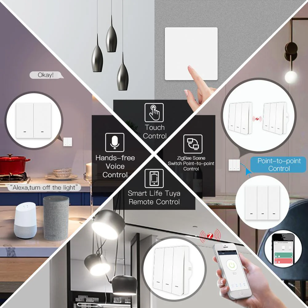Smart ZigBee Scene Push Button Switch Single Pole Neutral Wire Optional No Capacitor - Image 5