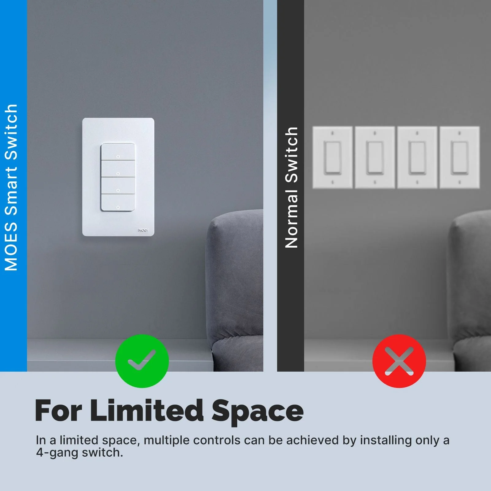 Matter WiFi Smart Light Button Switch App Control Neutral Wire Required US Standard - Image 3