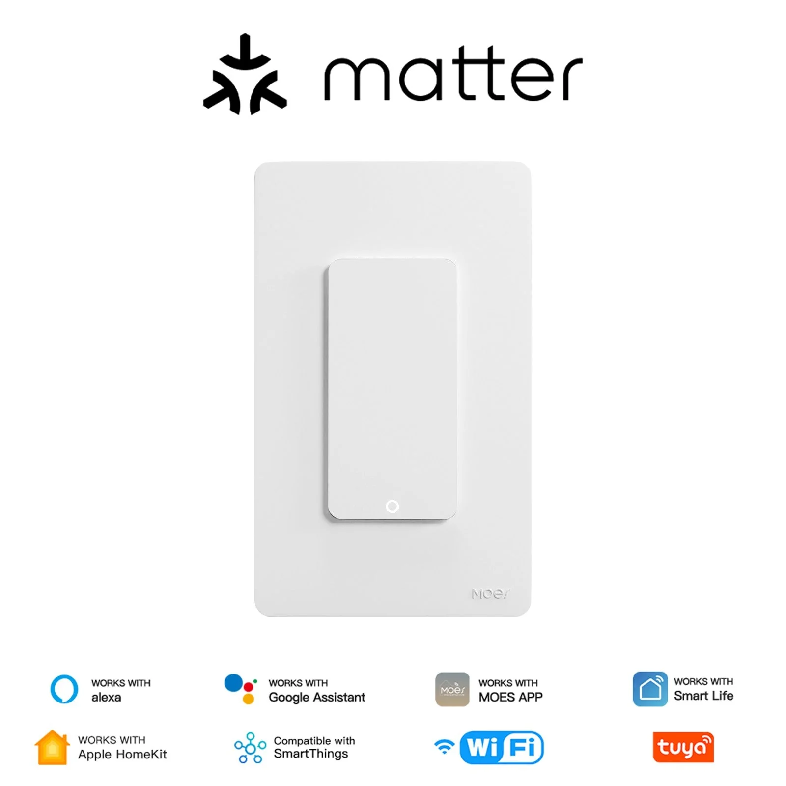 Matter WiFi Smart Light Button Switch App Control Neutral Wire Required US Standard - Image 7