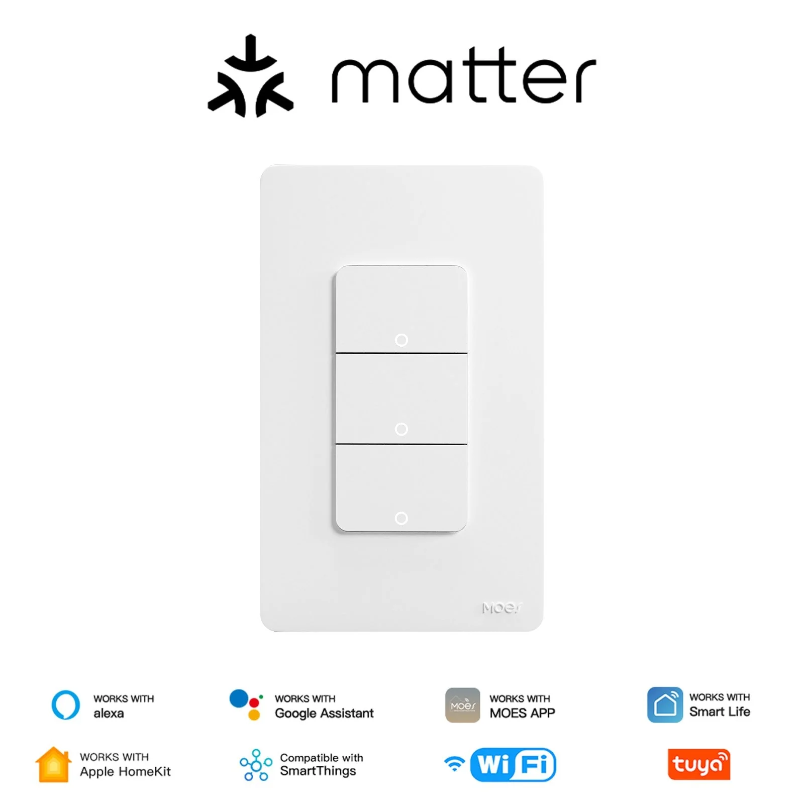 Matter WiFi Smart Light Button Switch App Control Neutral Wire Required US Standard - Image 9