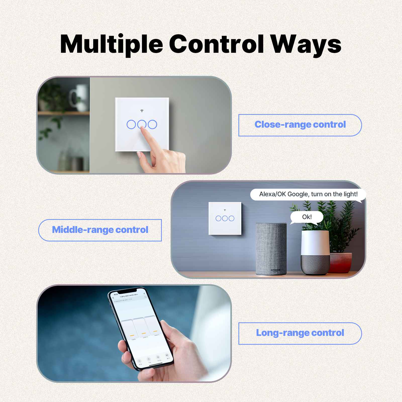 Matter WiFi Smart Light Switch Glass Panel Neutral Wire Required EU Standard - Image 6