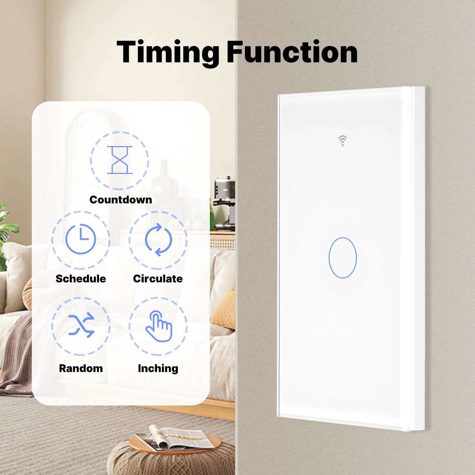 Matter WiFi Smart Light Switch Glass Panel Neutral Wire Required US Standard - Image 5