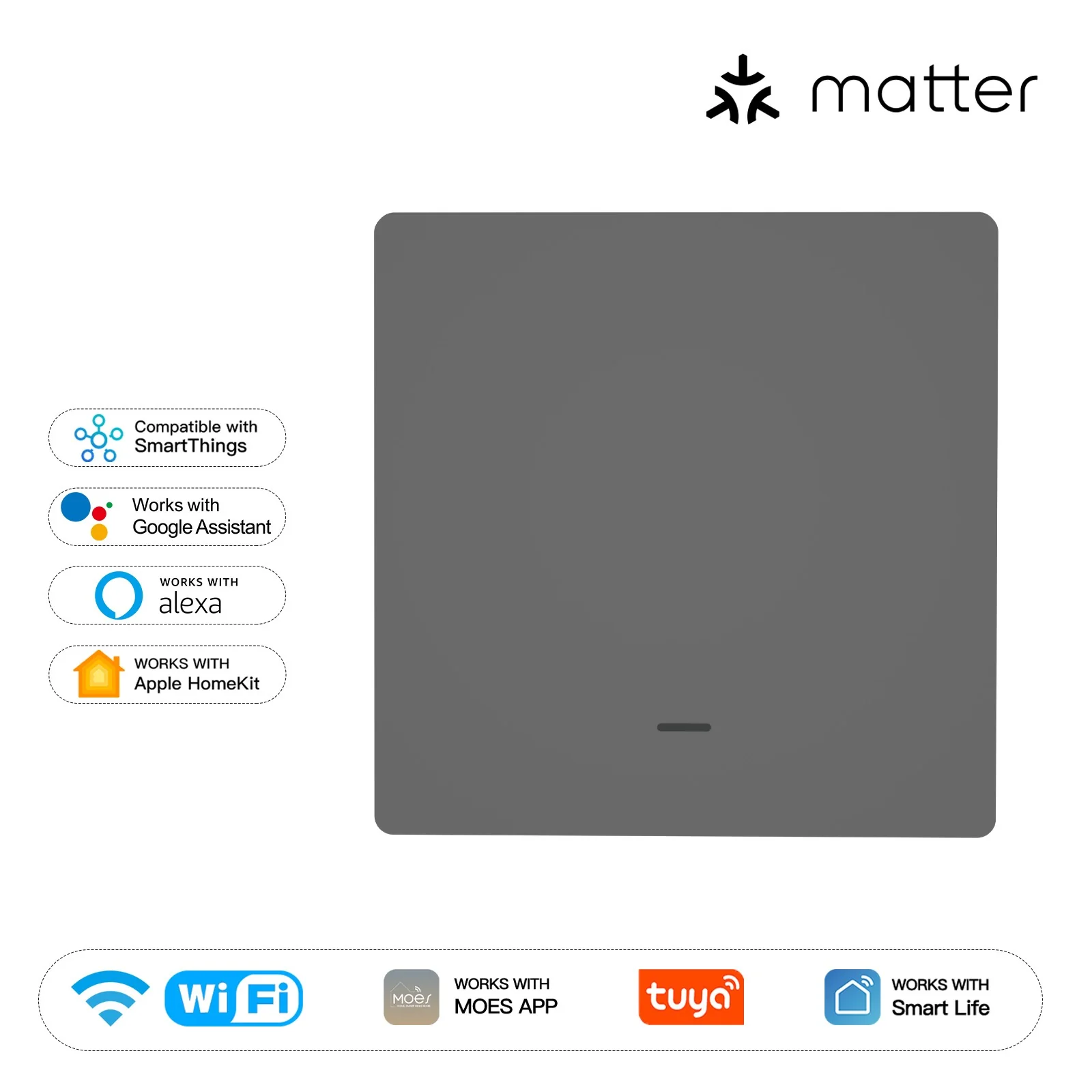Matter WiFi Smart Push Button Light Switch App Control Neutral Wire Required EU Version - Image 10