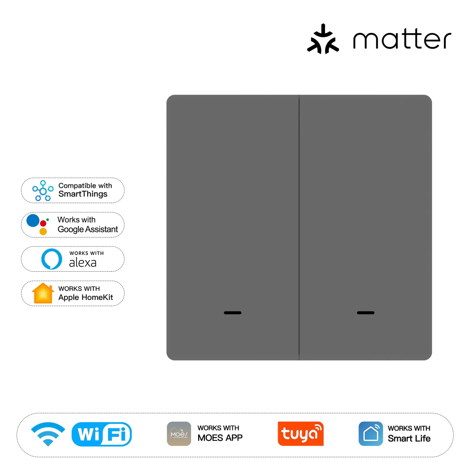 Matter WiFi Smart Push Button Light Switch App Control Neutral Wire Required EU Version - Image 11
