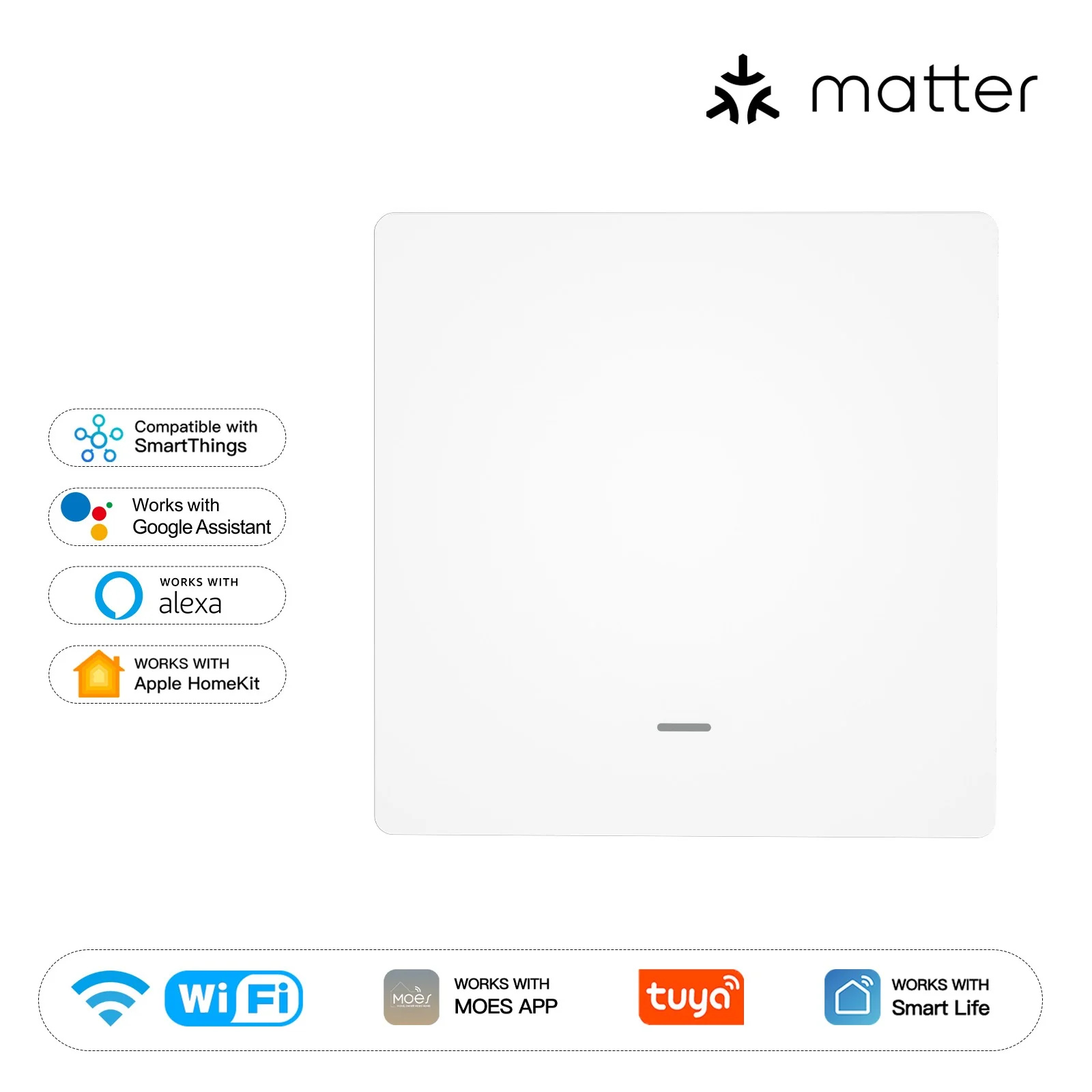 Matter WiFi Smart Push Button Light Switch App Control Neutral Wire Required EU Version - Image 7