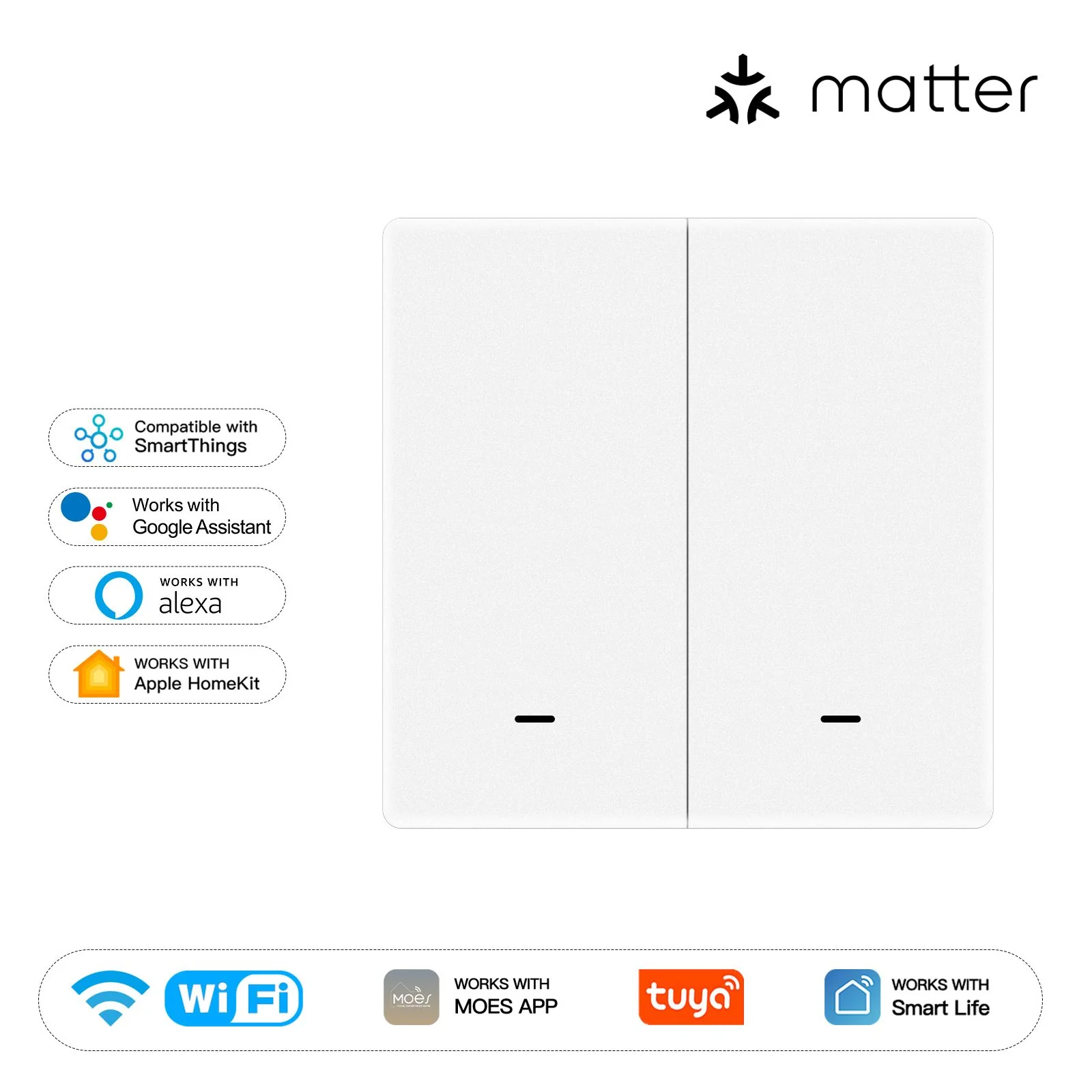 Matter WiFi Smart Push Button Light Switch App Control Neutral Wire Required EU Version - Image 8