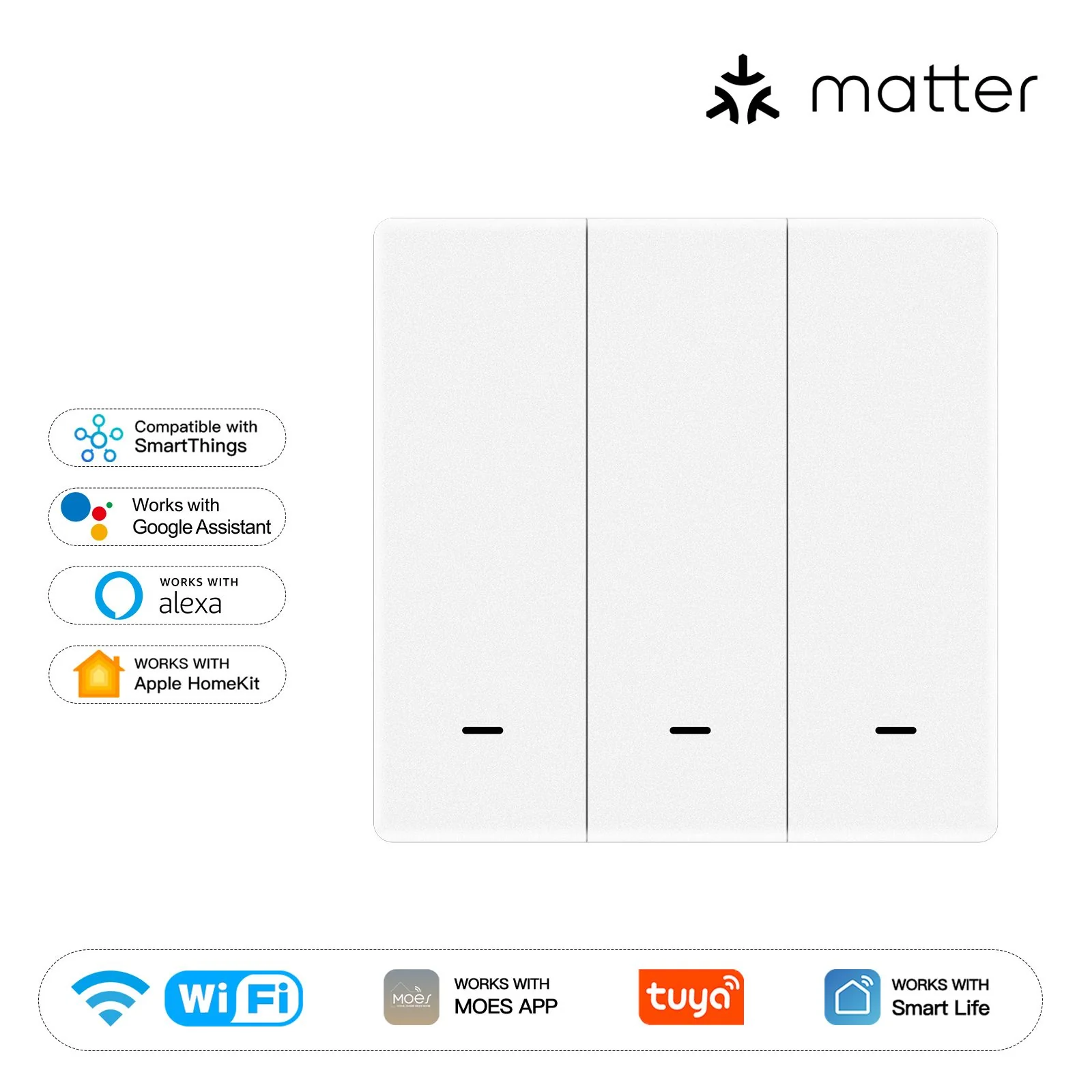 Matter WiFi Smart Push Button Light Switch App Control Neutral Wire Required EU Version - Image 9