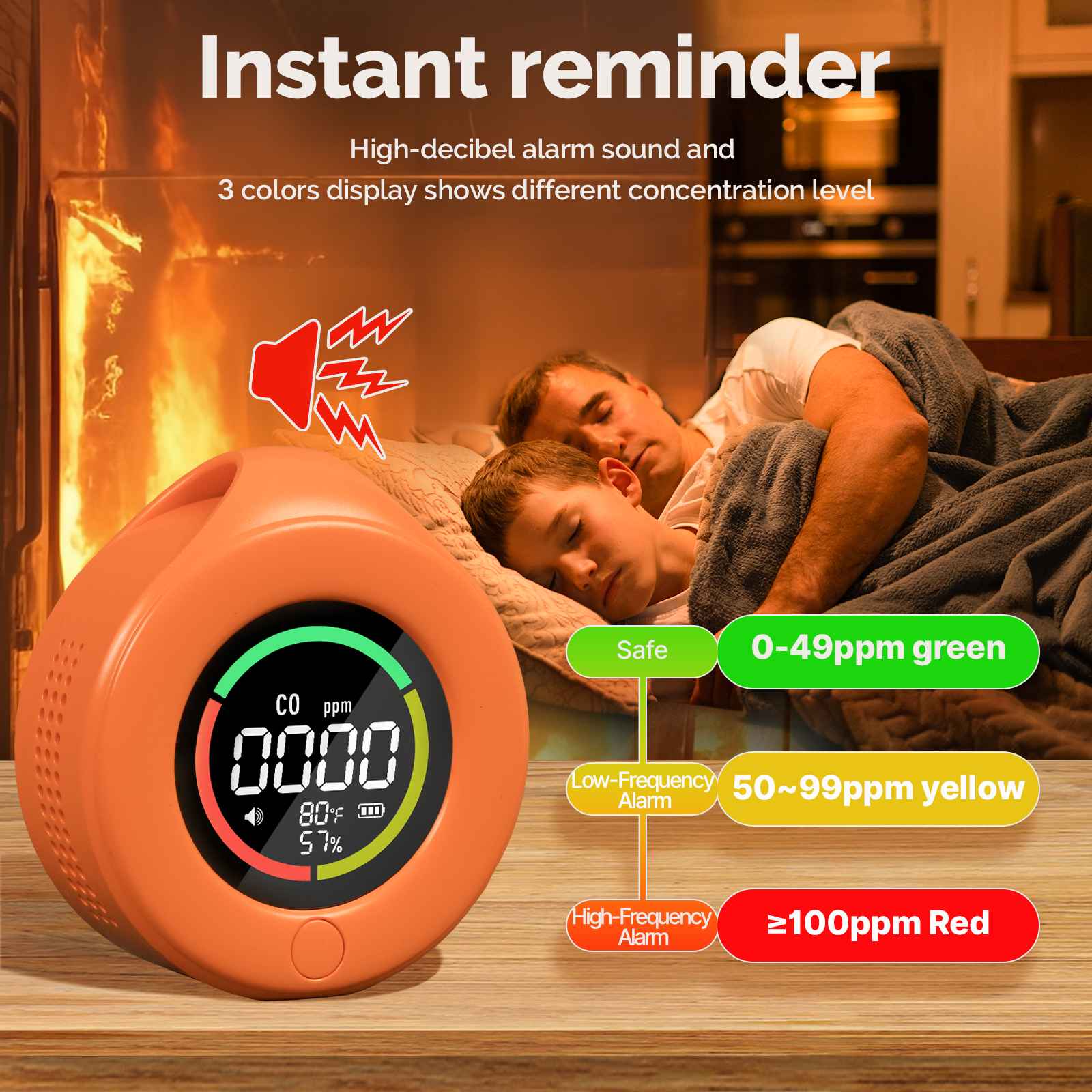 Mini Carbon Monoxide Detector Portable Temp/Humi/CO Meter(Non-smart) - Image 4