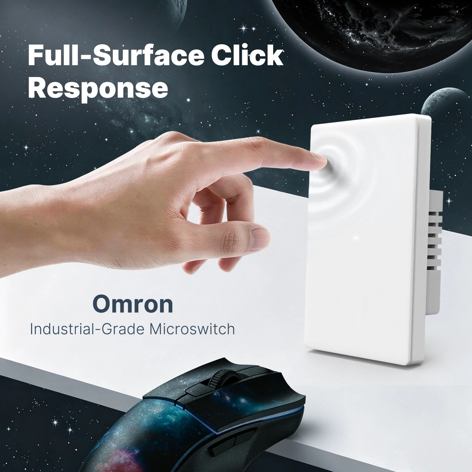 MOES Matter WiFi Smart Switch, Star Grand Series Full-Touch 10A 2200W Power Load, Neutral Required US Standard - Image 2