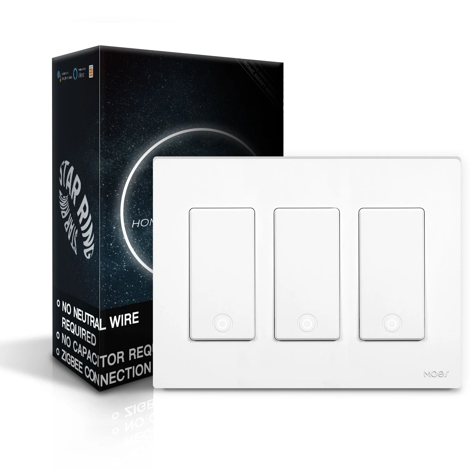 MOES Star Ring ZigBee Smart Light Switch Single Pole, No Neutral Required, No Capacitor - Image 11