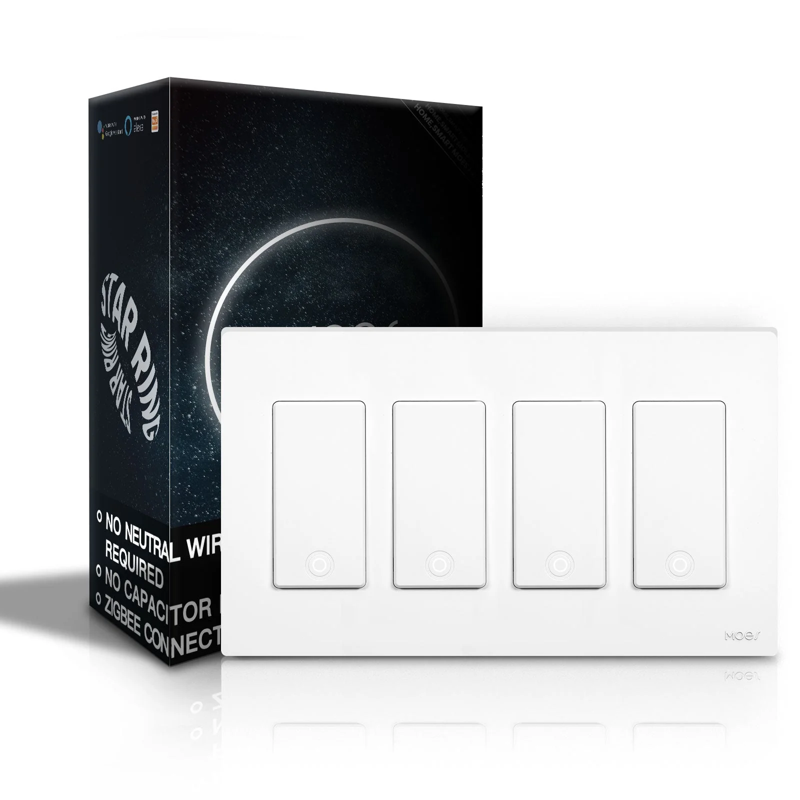 MOES Star Ring ZigBee Smart Light Switch Single Pole, No Neutral Required, No Capacitor - Image 12