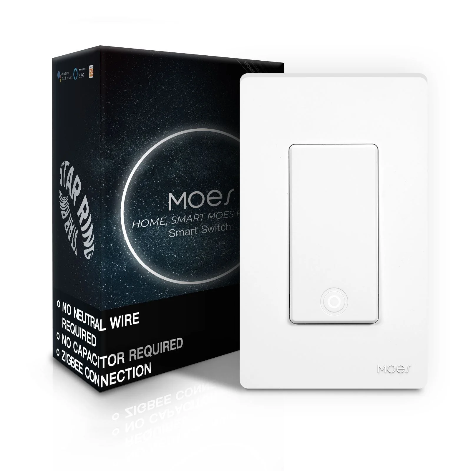 MOES Star Ring ZigBee Smart Light Switch Single Pole, No Neutral Required, No Capacitor - Image 9