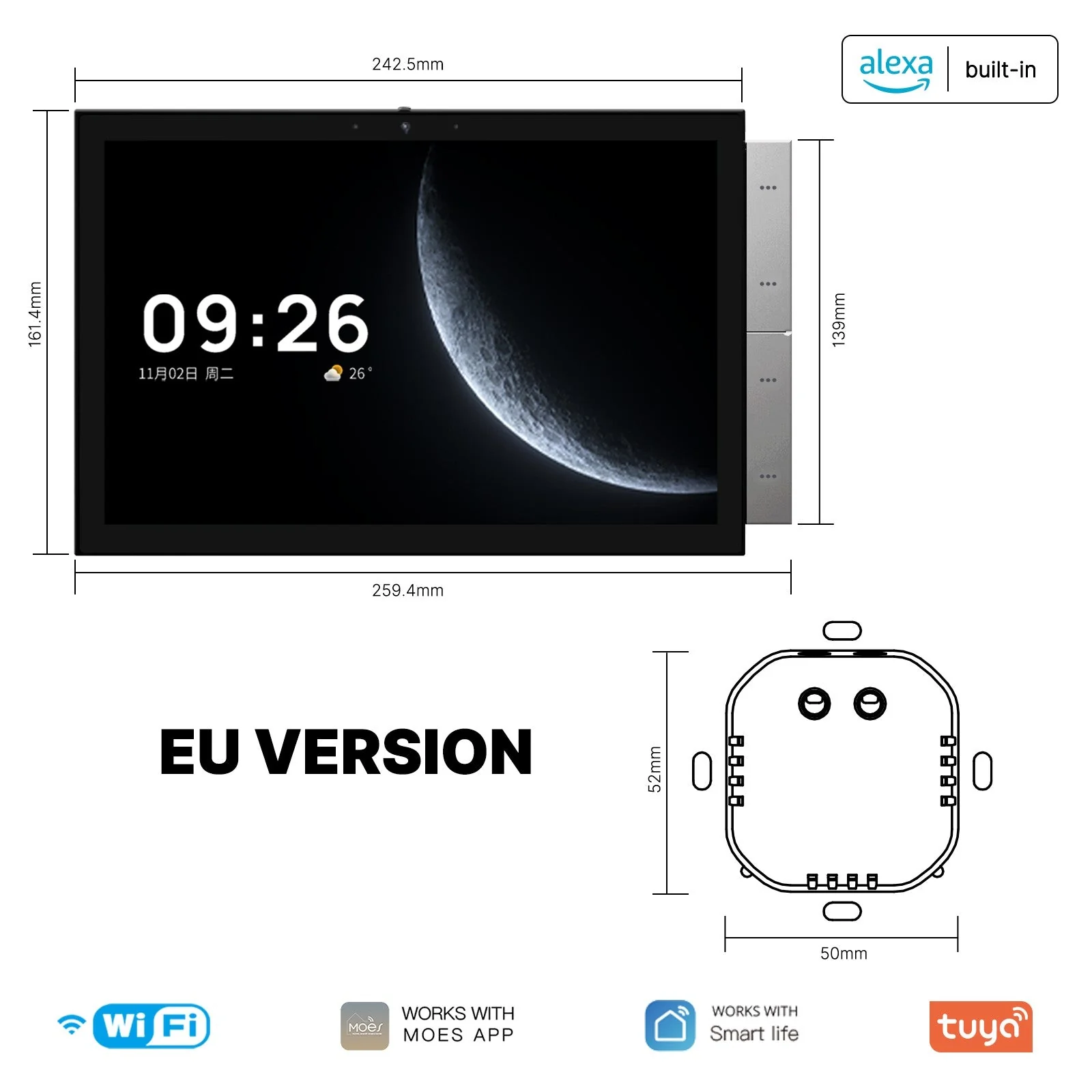 Tuya 10.1-Inch Smart Control Panel Max with Ble/Zigbee Gateway Neutral Wire Required - Image 8