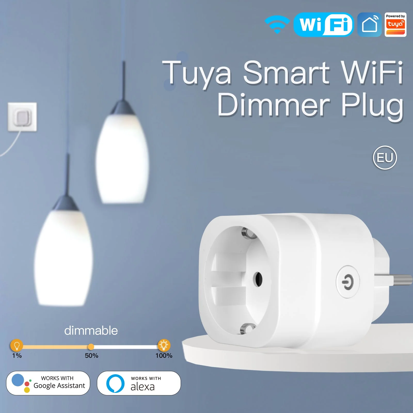 MOES WiFi Smart Power Dimmer Plug Brightness Adjust Timer Socket EU - Image 5