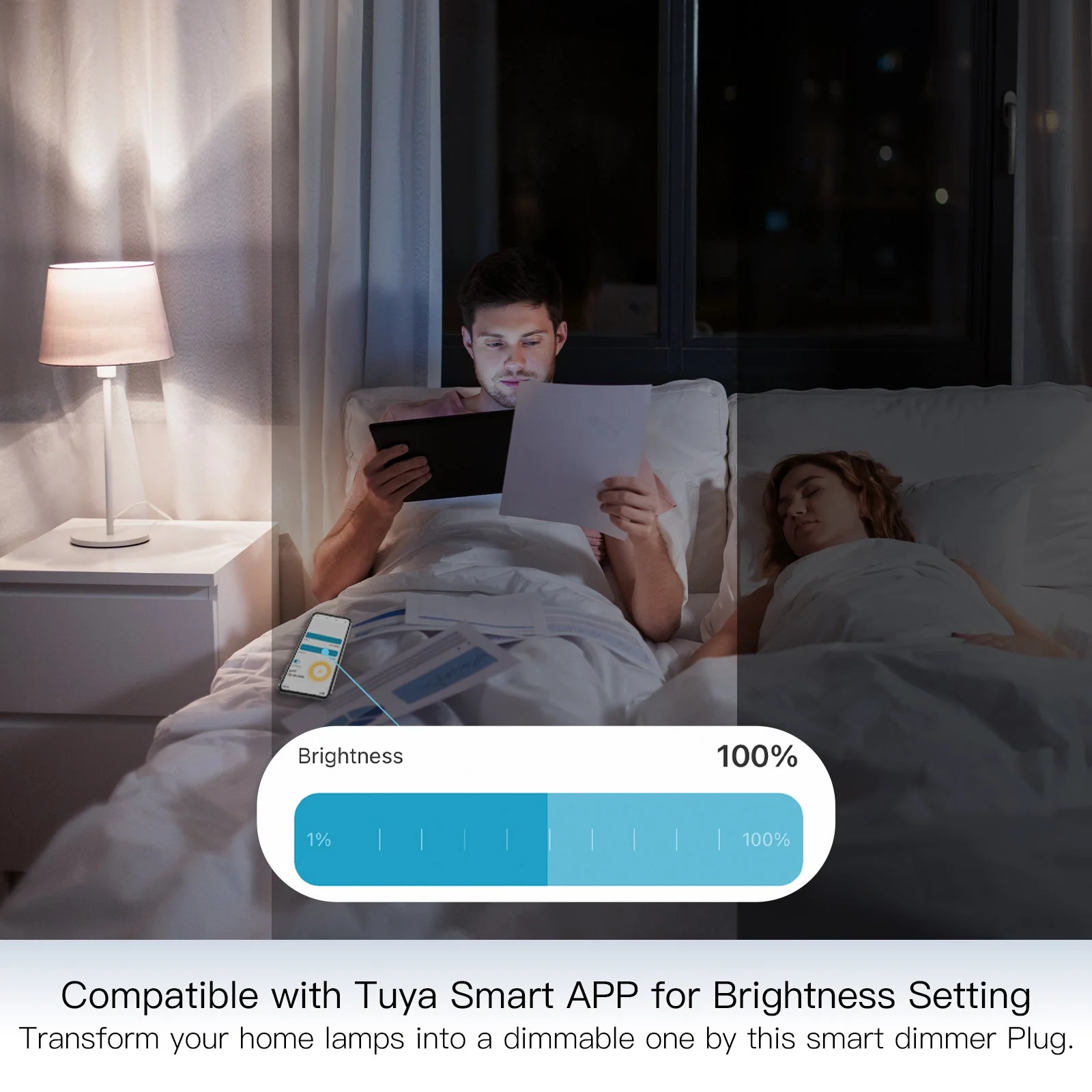 MOES WiFi Smart Power Dimmer Plug Brightness Adjust Timer Socket EU - Image 6
