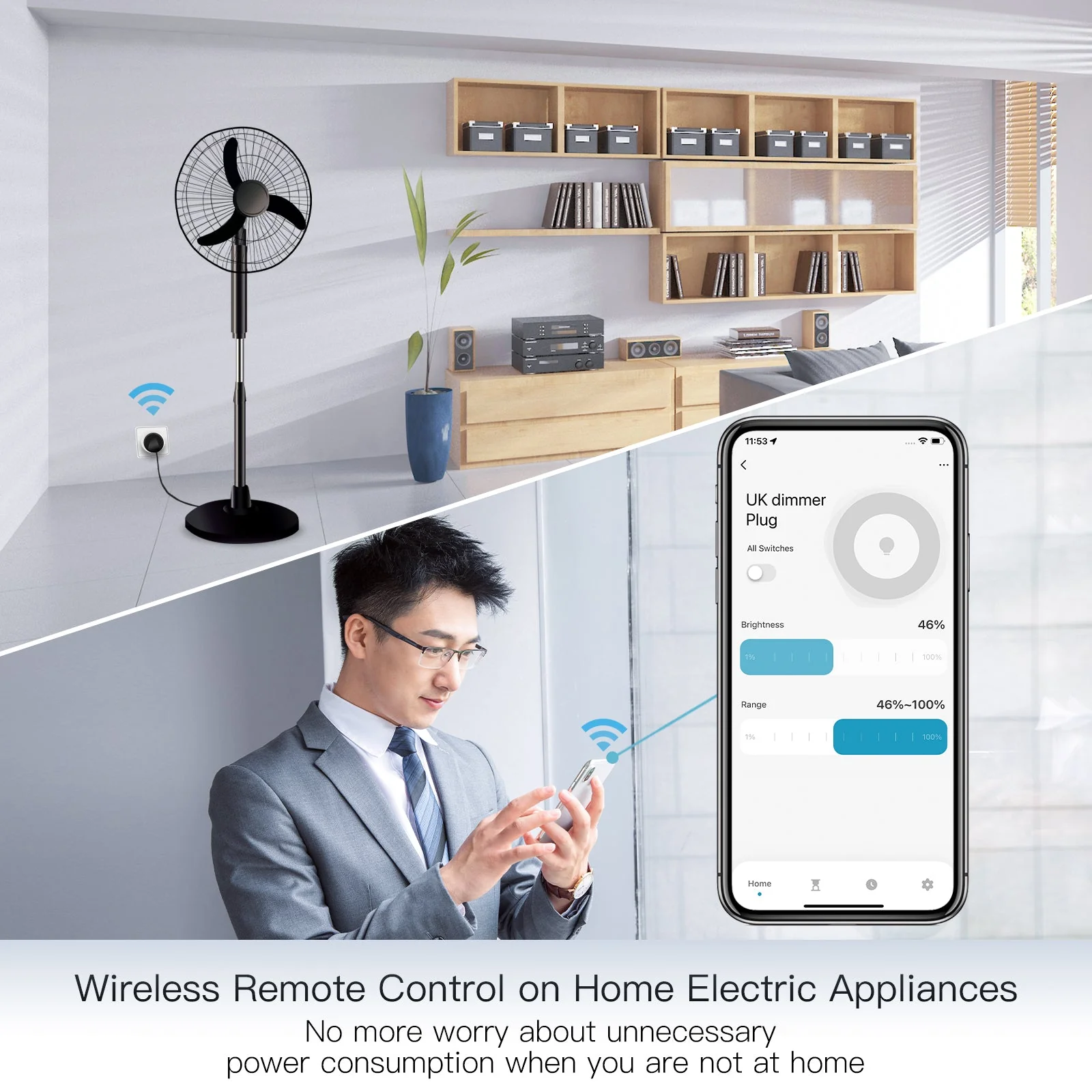 MOES WiFi Smart Power Dimmer Plug Brightness Adjust Timer Socket UK Standard - Image 6