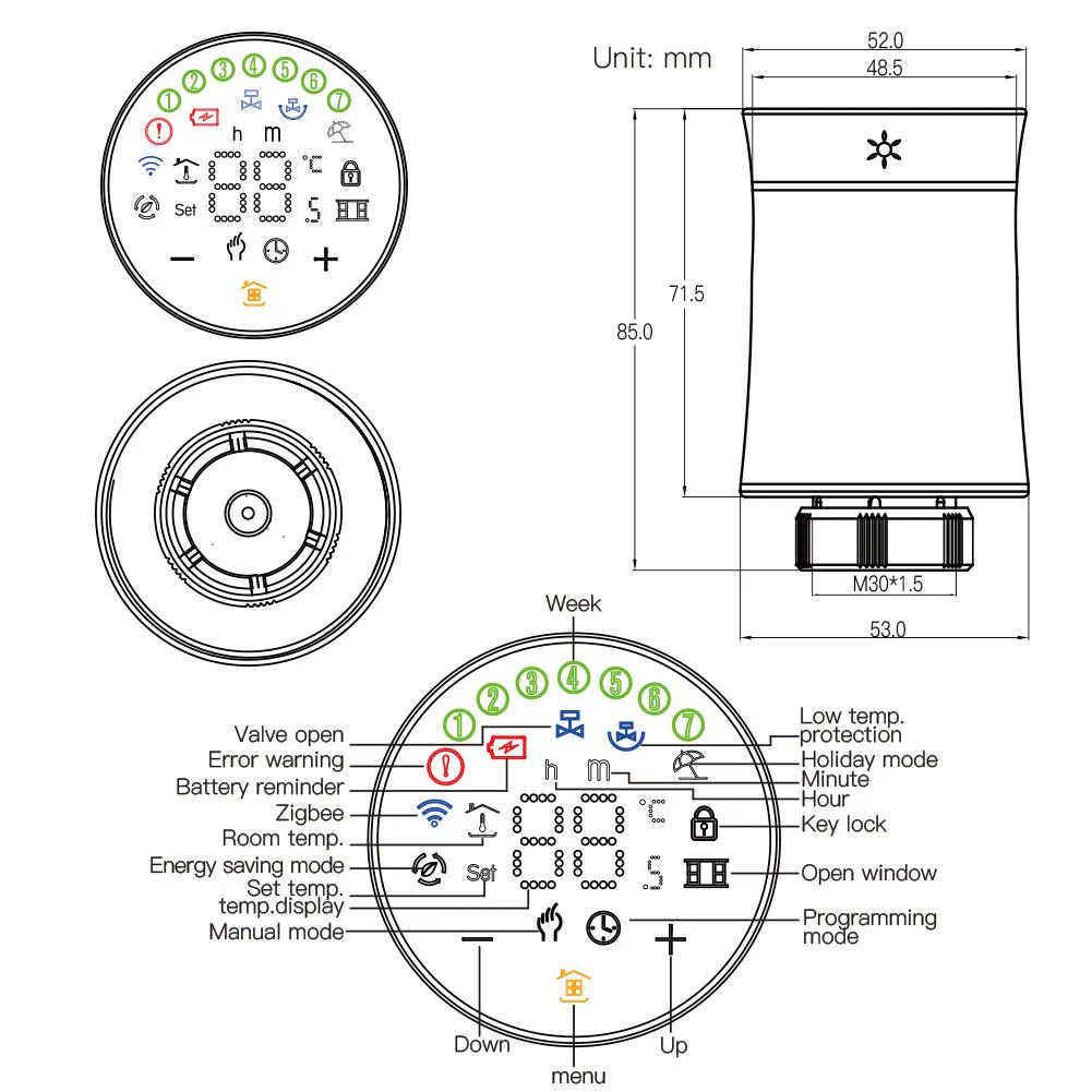 MOES ZigBee Smart Radiator Valves Tuya Save Energy Black White TRV BRT 100 Mini Soft Touching Thermostatic Valve - Image 8