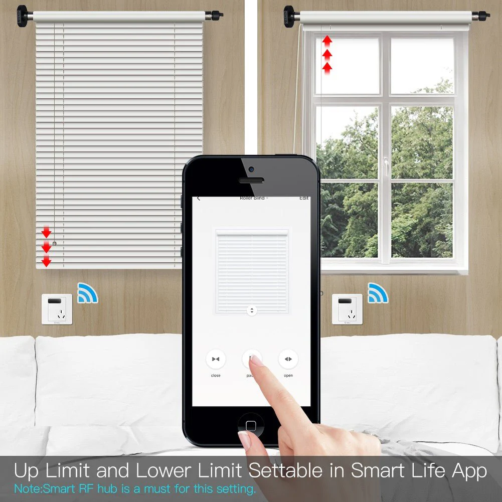 Rechargeable Tubular Roller Blind Motor RF433 Remote Control - Image 4