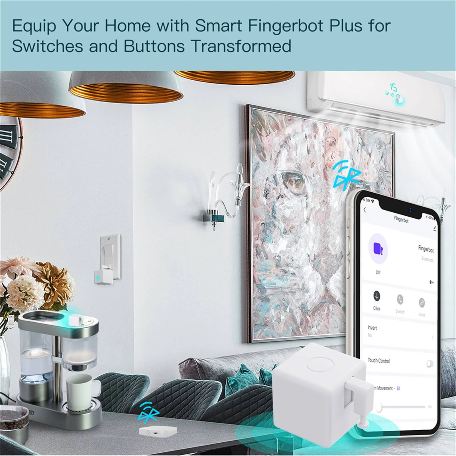 MOES Smart Fingerbot Plus, Wireless Touch Button Switch Bot ON/OFF - Image 3