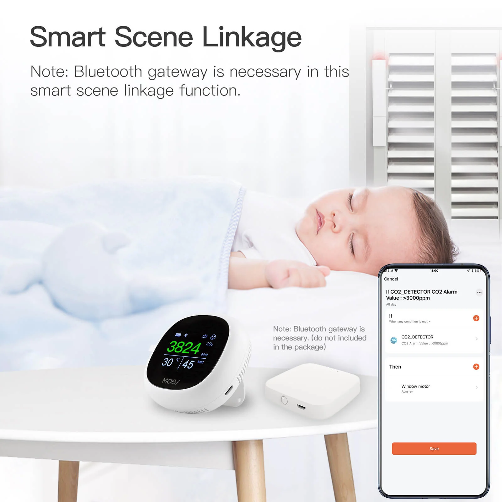 MOES BLE Smart Carbon Dioxide Tester Portable CO2 Temp Humi Air Quality Monitor - Image 4