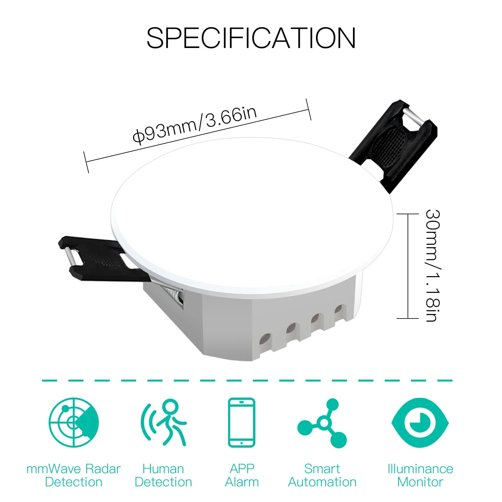 Zigbee/ Wifi Smart Human Presence Detector PIR mm Wave Radar Detection Sensor Ceiling Mount - Image 6