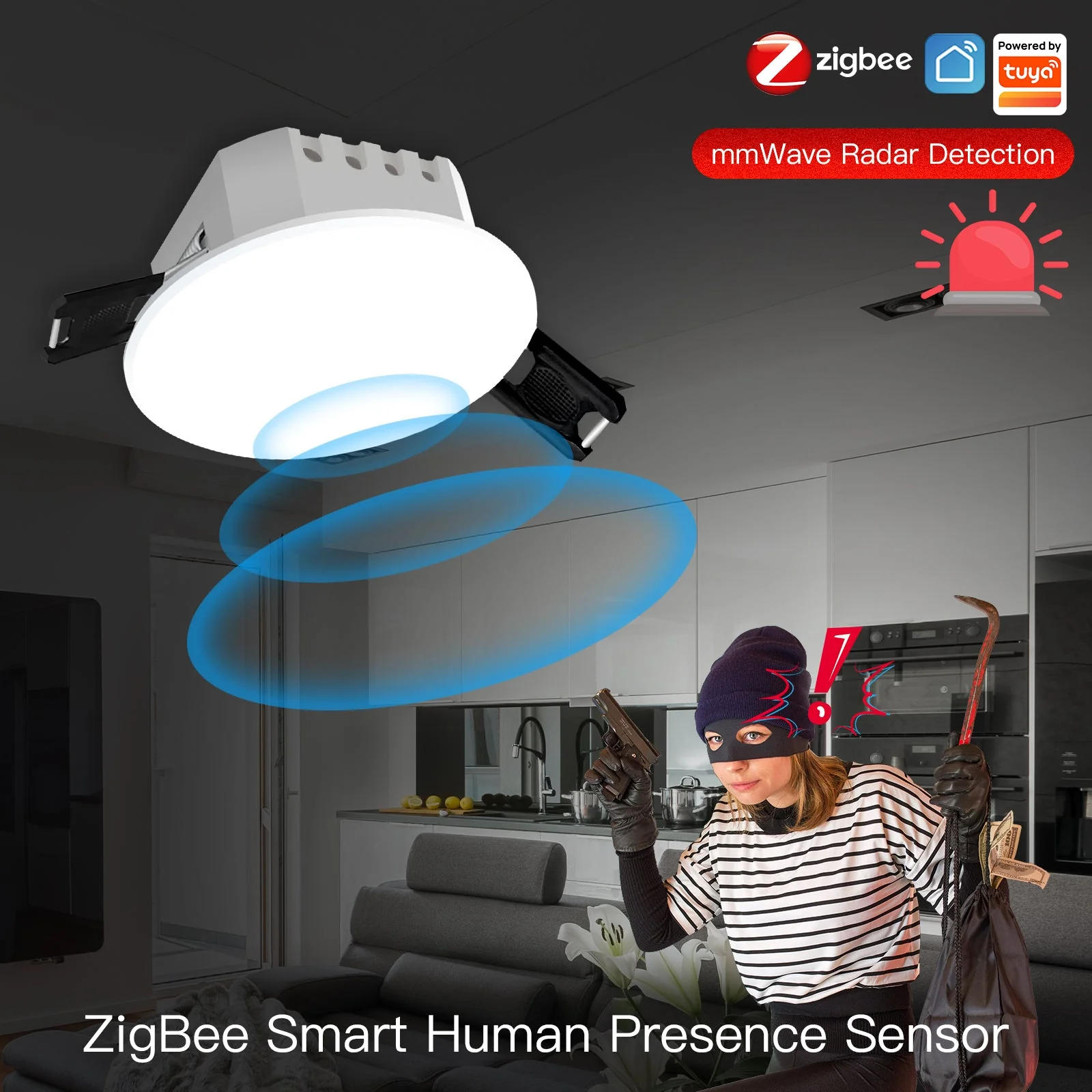 Zigbee/ Wifi Smart Human Presence Detector PIR mm Wave Radar Detection Sensor Ceiling Mount - Image 7