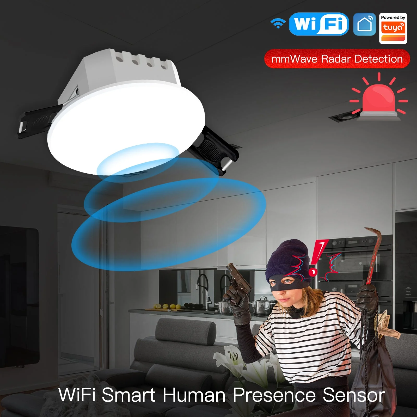 Zigbee/ Wifi Smart Human Presence Detector PIR mm Wave Radar Detection Sensor Ceiling Mount - Image 8