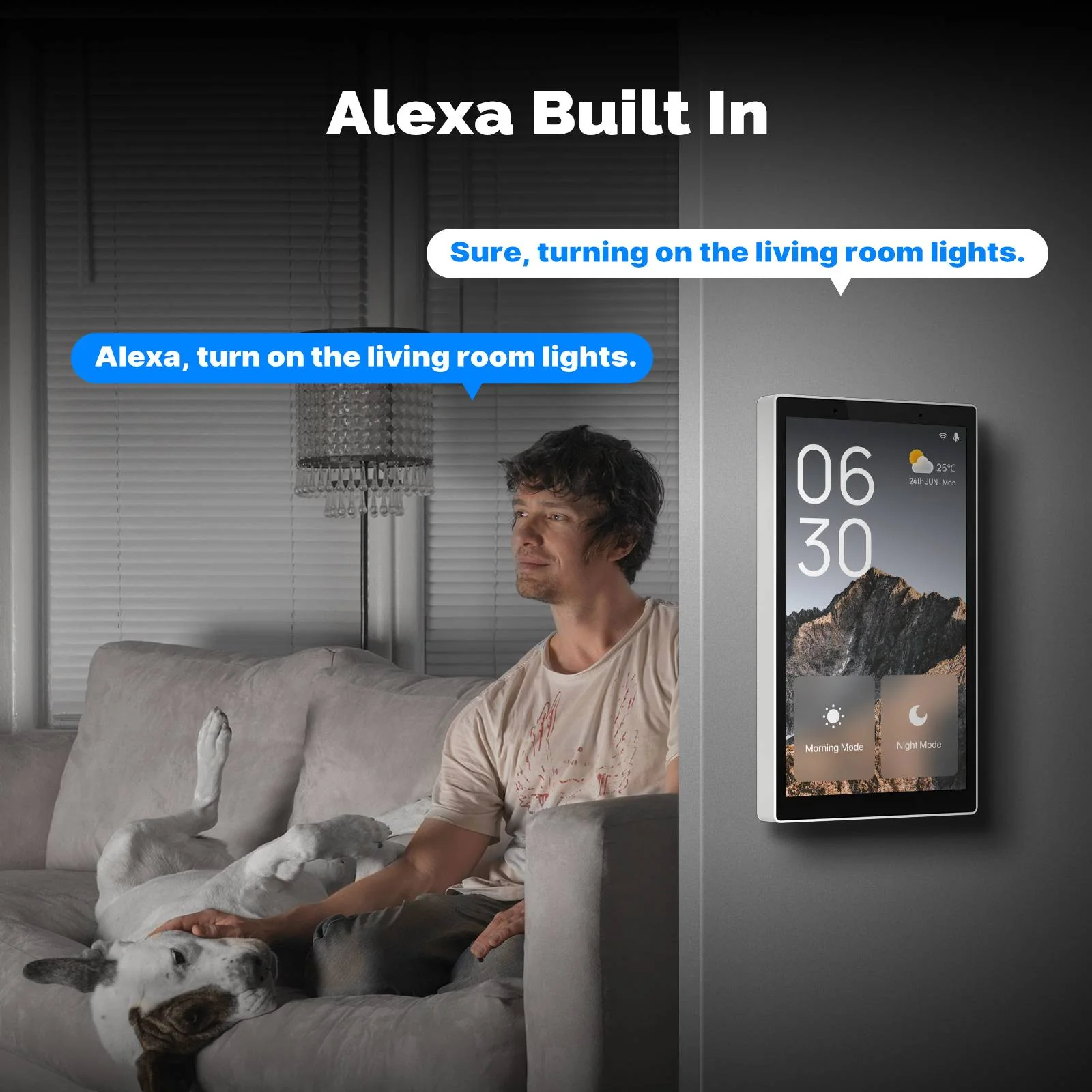 Smart Home 5-Inch Touchscreen Control In-wall Smart Panel with Alexa Built-in Neutral Wire Required - Image 3