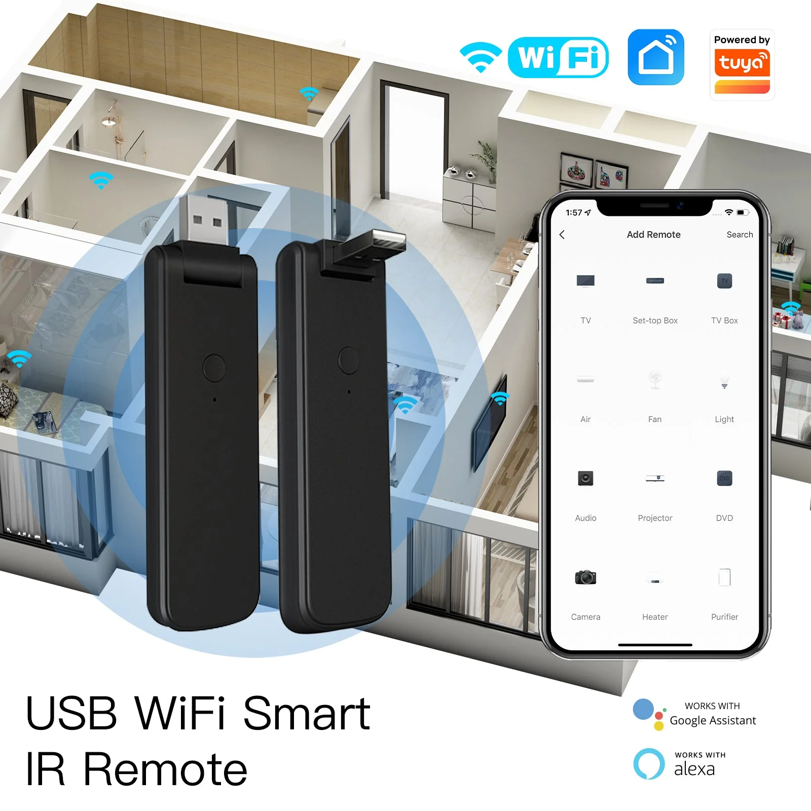 MOES WiFi USB Smart IR RF Wireless Universal Remote Controller - Image 4